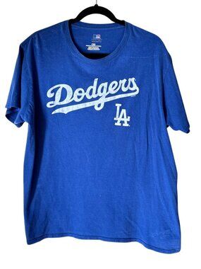 MLB Los Angeles Dodgers Blue Graphic T-Shirt Mens L 100% Cotton